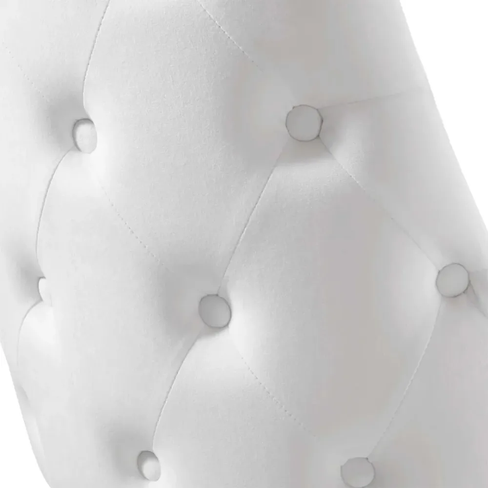 Elegant White Velvet Accent Chair Single