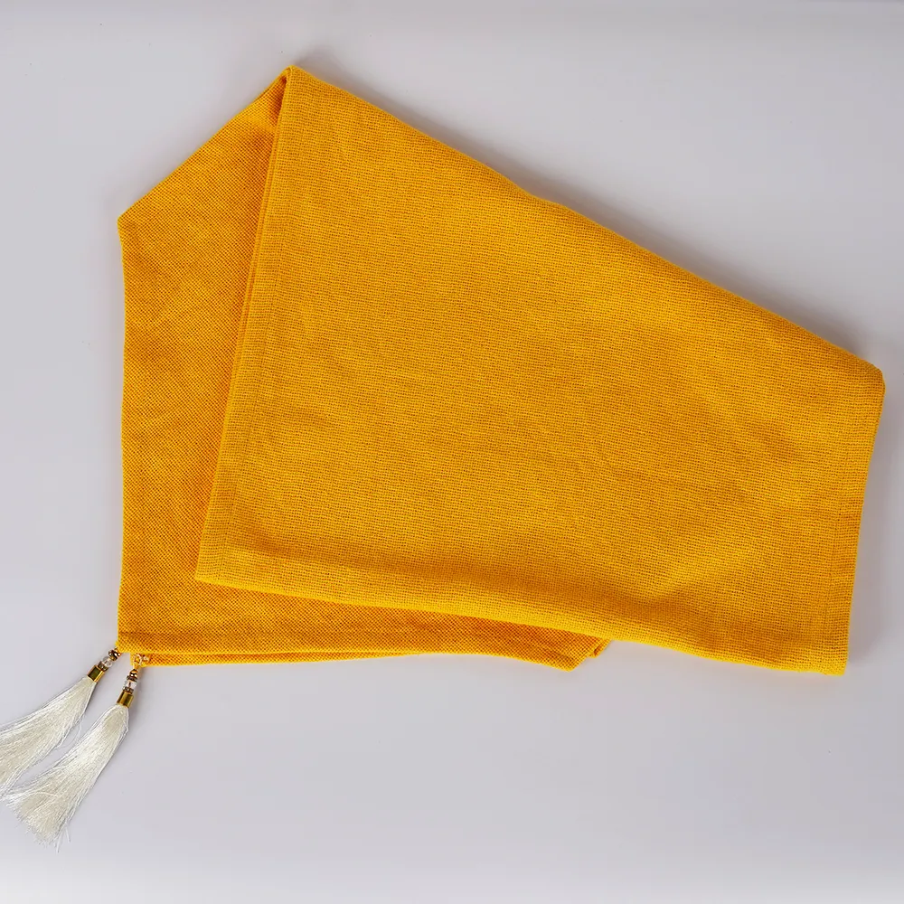 Elegant Yellow Jute Canvas Table Runner