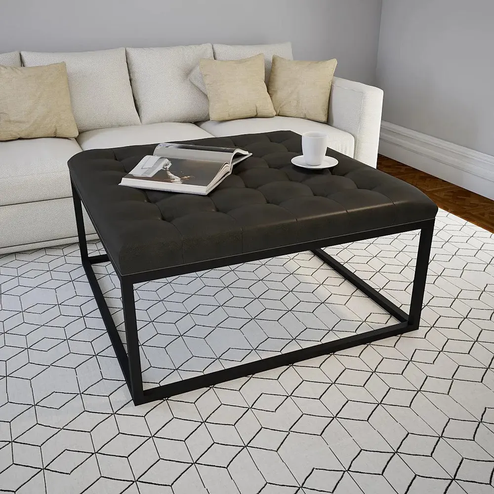 Elite Grey Ottoman/ Centre Table of High-Quality Leatherette