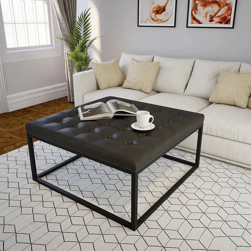 Elite Grey Ottoman/ Centre Table of High-Quality Leatherette