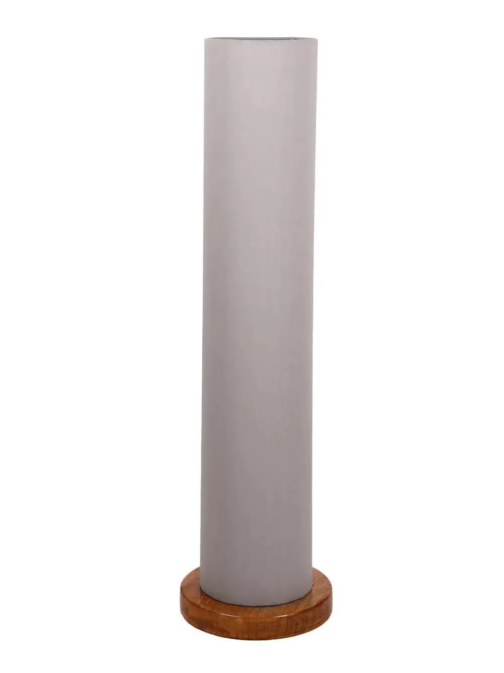 Elite Round Cotton Shade Floor Lamp with Sleek Wood Base Orange