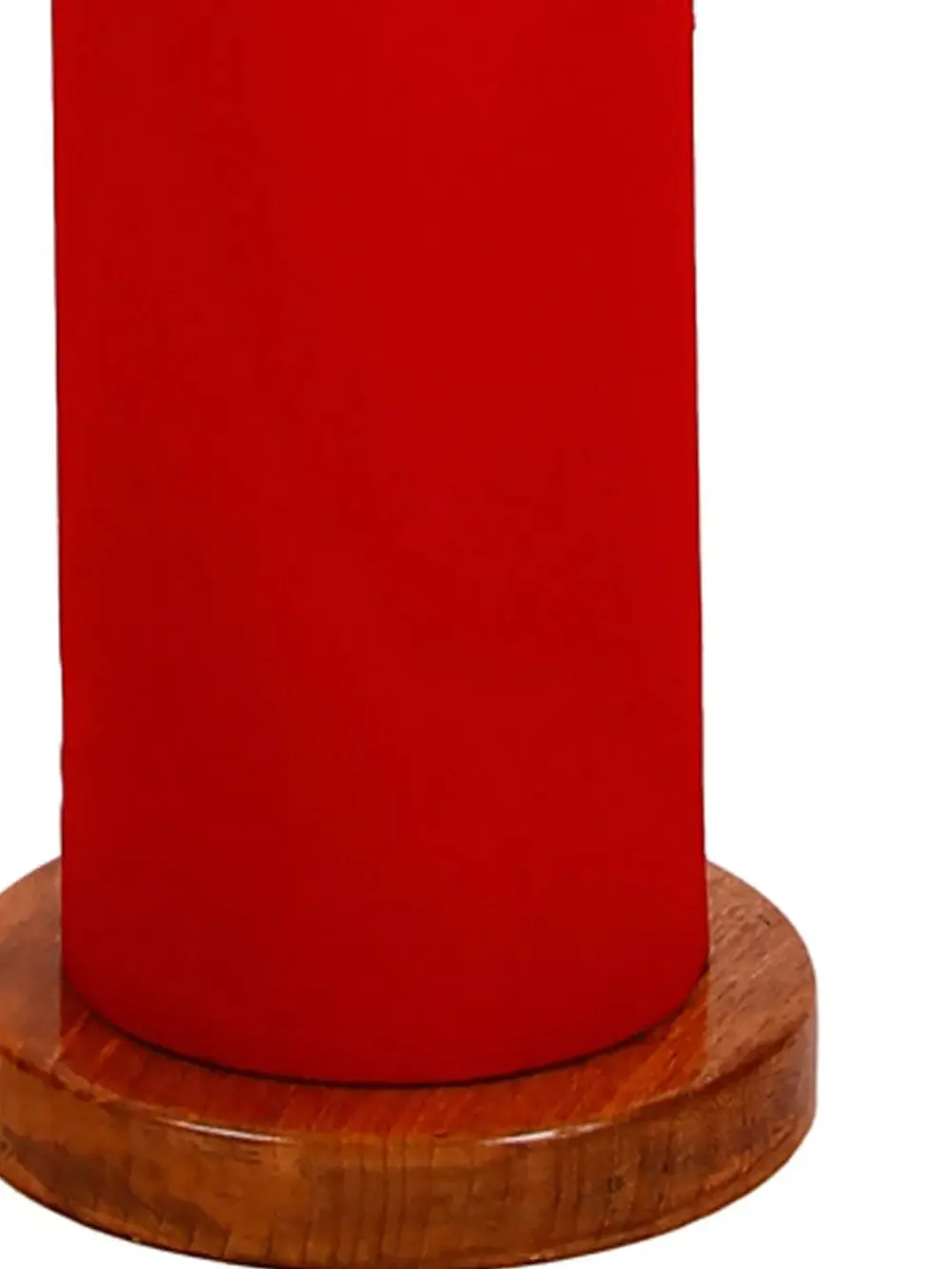 Elite Round Cotton Shade Floor Lamp with Sleek Wood Base Orange