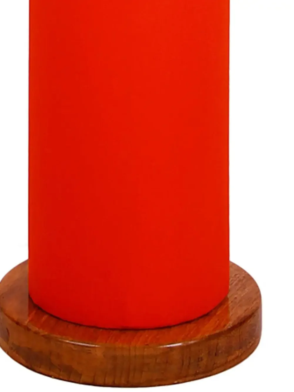 Elite Round Cotton Shade Floor Lamp with Sleek Wood Base Orange