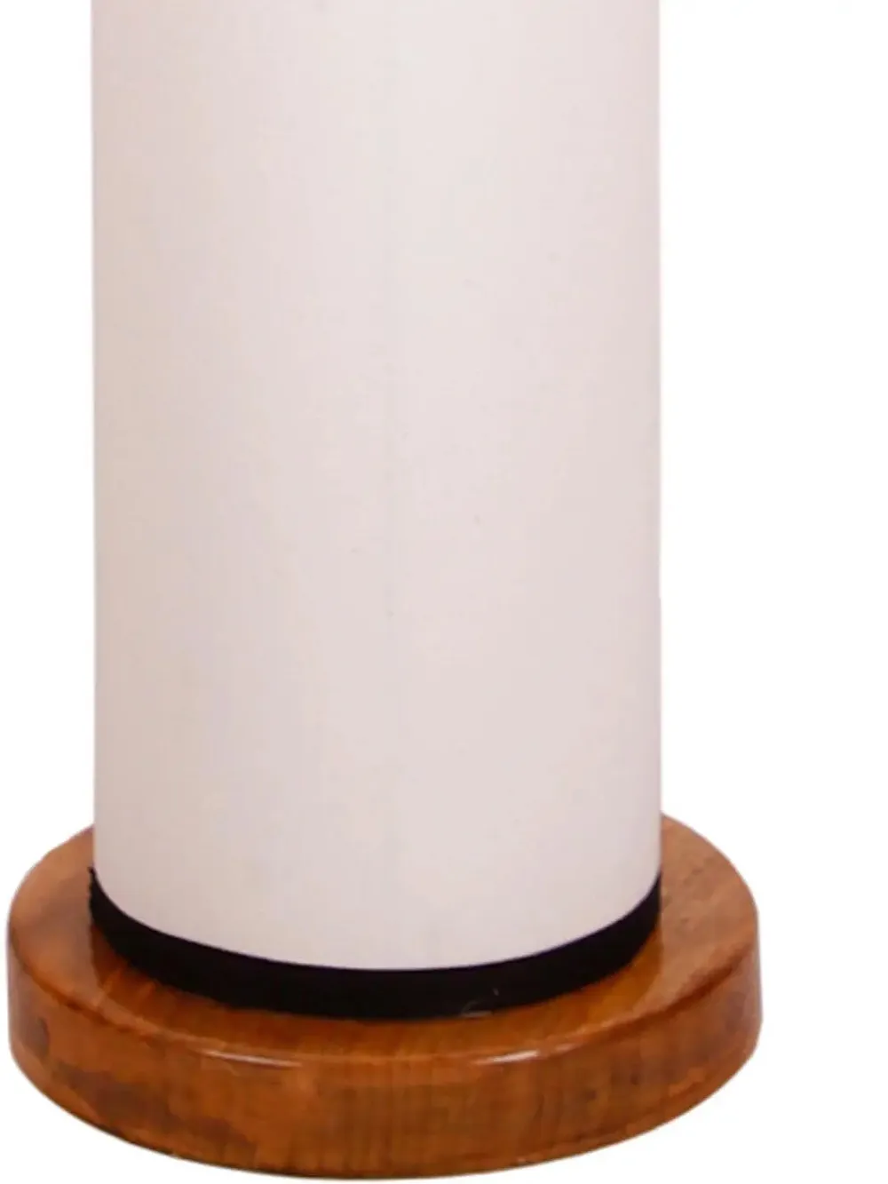 Elite Round Cotton Shade Floor Lamp with Sleek Wood Base Orange