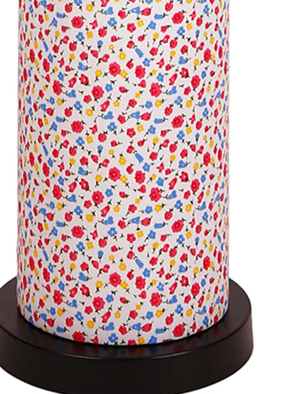 Elite Round Floral Floor Lamp with Sleek Iron Base