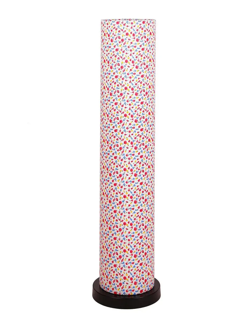 Elite Round Floral Floor Lamp with Sleek Iron Base