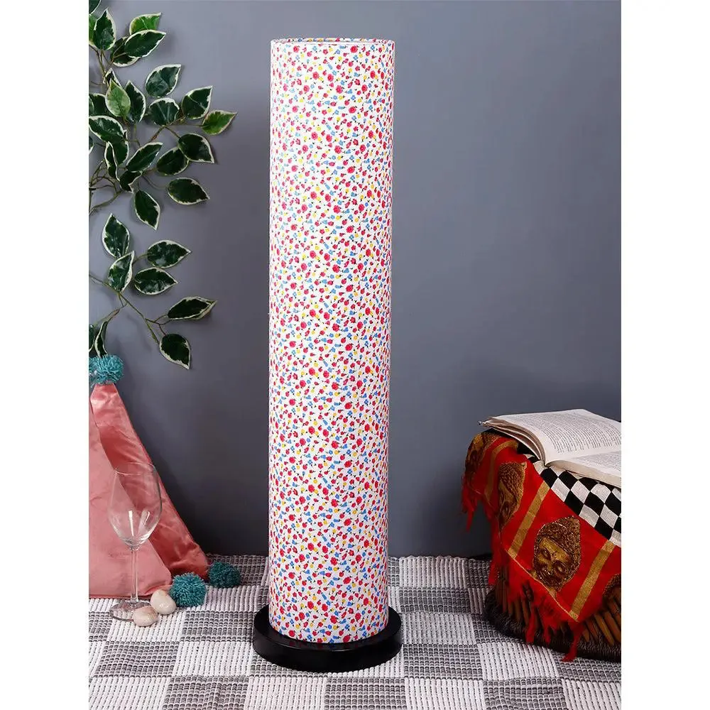 Elite Round Floral Floor Lamp with Sleek Iron Base