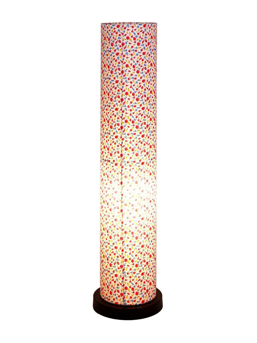 Elite Round Floral Floor Lamp with Sleek Iron Base