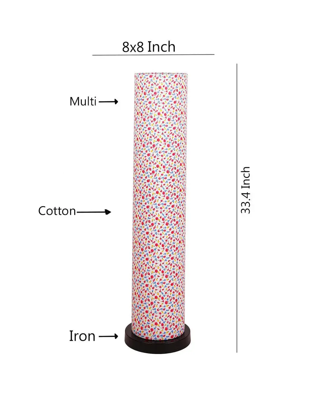 Elite Round Floral Floor Lamp with Sleek Iron Base