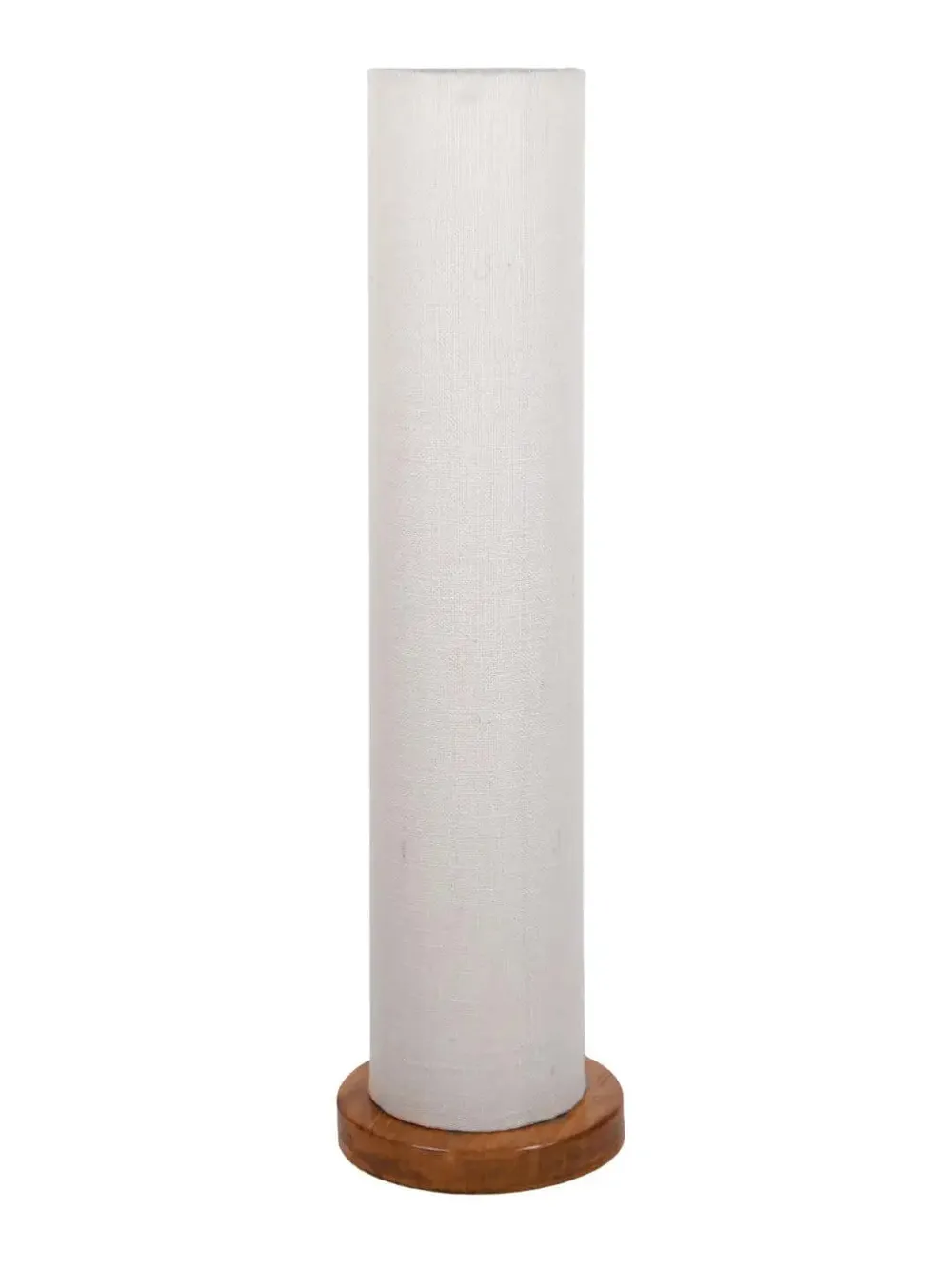 Elite Round Jute Shade Floor Lamp with Sleek Wood Base Blue