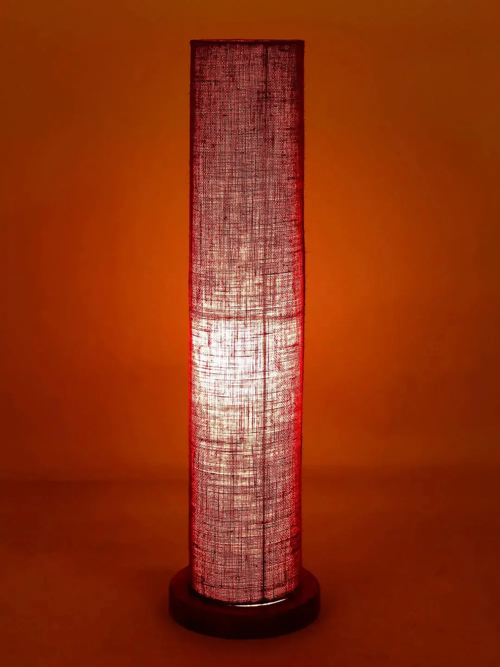 Elite Round Jute Shade Floor Lamp with Sleek Wood Base Blue