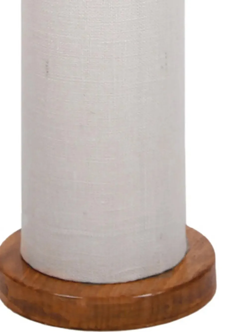 Elite Round Jute Shade Floor Lamp with Sleek Wood Base Blue