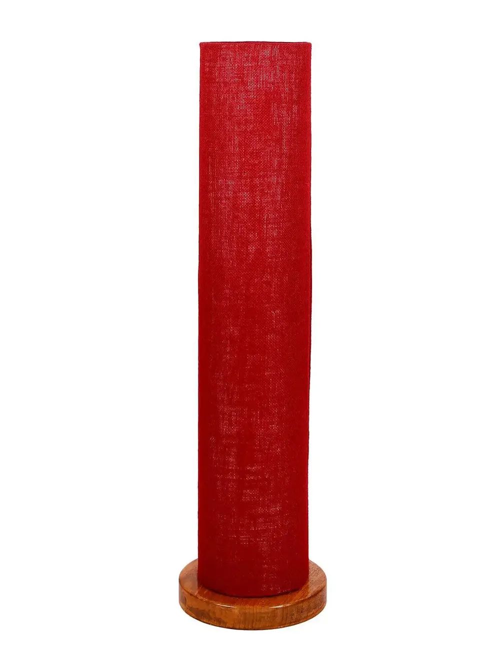 Elite Round Jute Shade Floor Lamp with Sleek Wood Base Blue