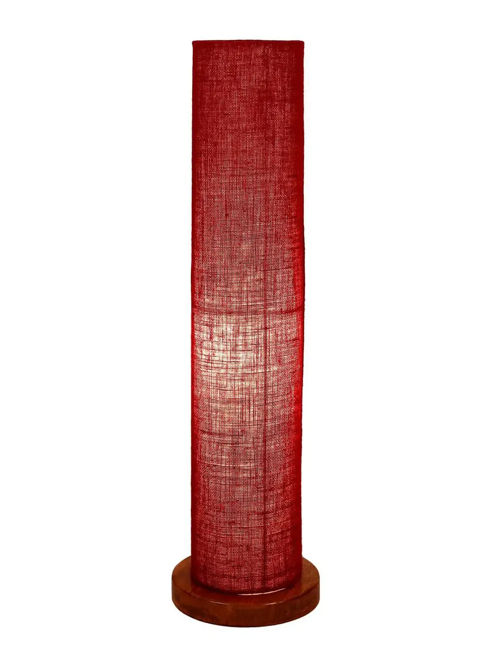 Elite Round Jute Shade Floor Lamp with Sleek Wood Base Blue