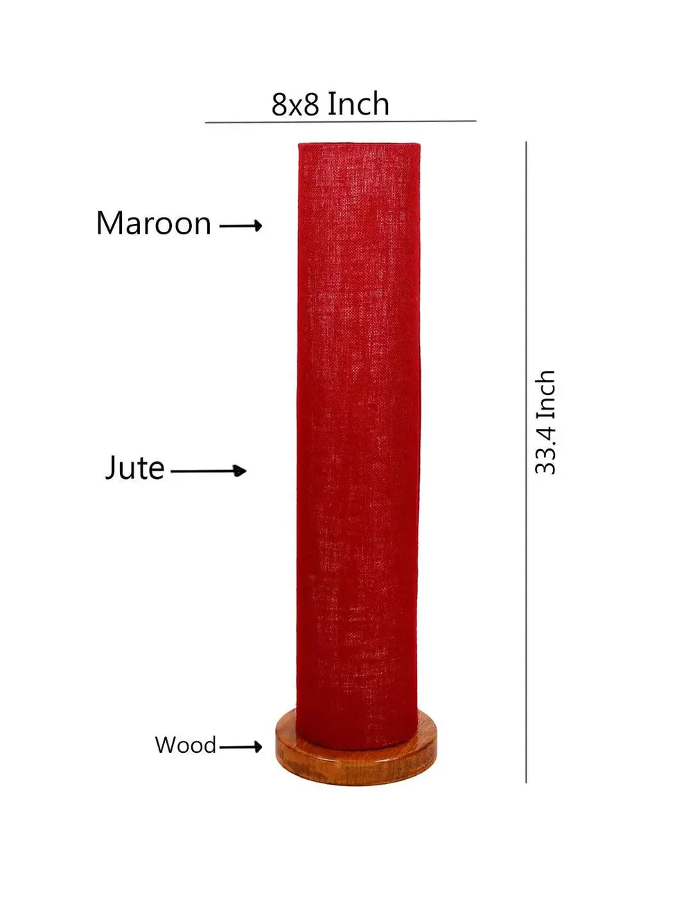 Elite Round Jute Shade Floor Lamp with Sleek Wood Base Blue