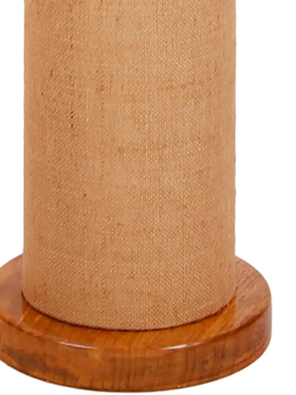 Elite Round Jute Shade Floor Lamp with Sleek Wood Base Blue