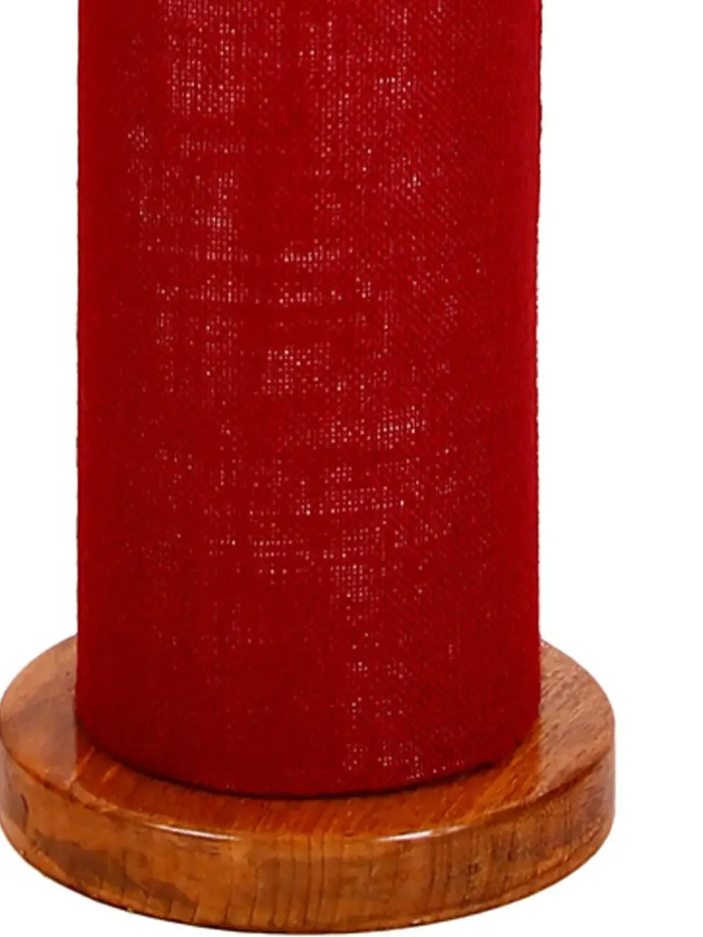 Elite Round Jute Shade Floor Lamp with Sleek Wood Base Blue