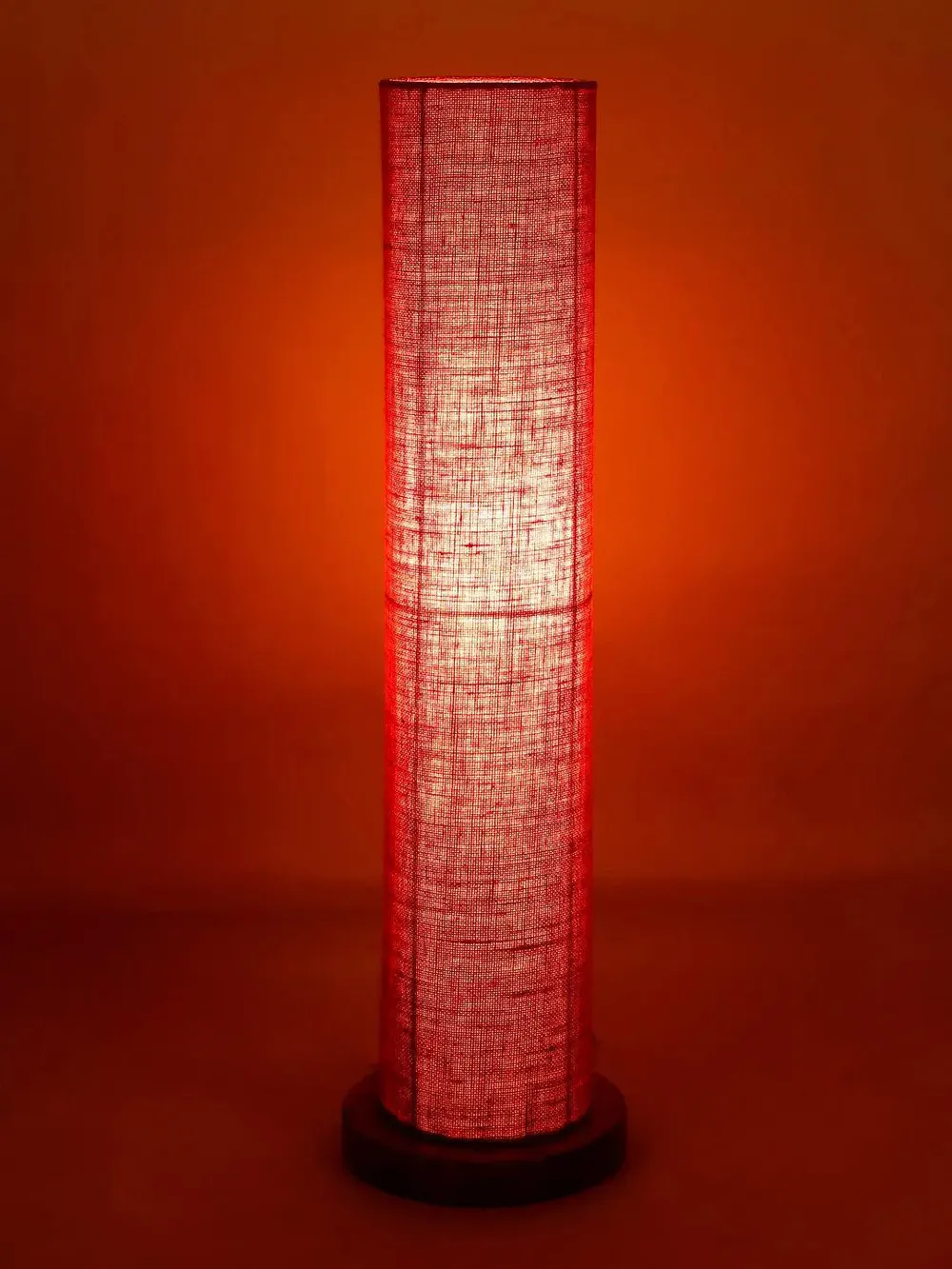 Elite Round Jute Shade Floor Lamp with Sleek Wood Base Blue