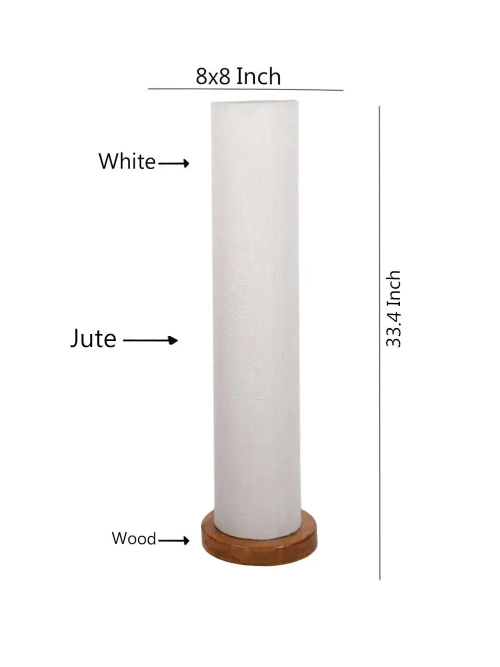 Elite Round Jute Shade Floor Lamp with Sleek Wood Base Blue