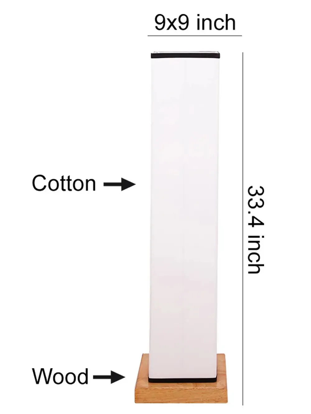 Elite Square Cotton Shade Floor Lamp with Sleek Wood Base Red