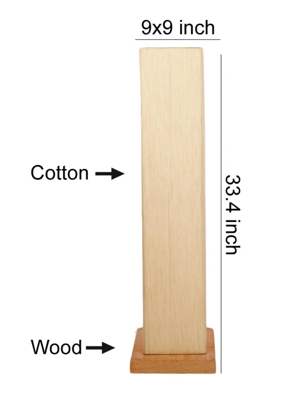 Elite Square Cotton Shade Floor Lamp with Sleek Wood Base Red