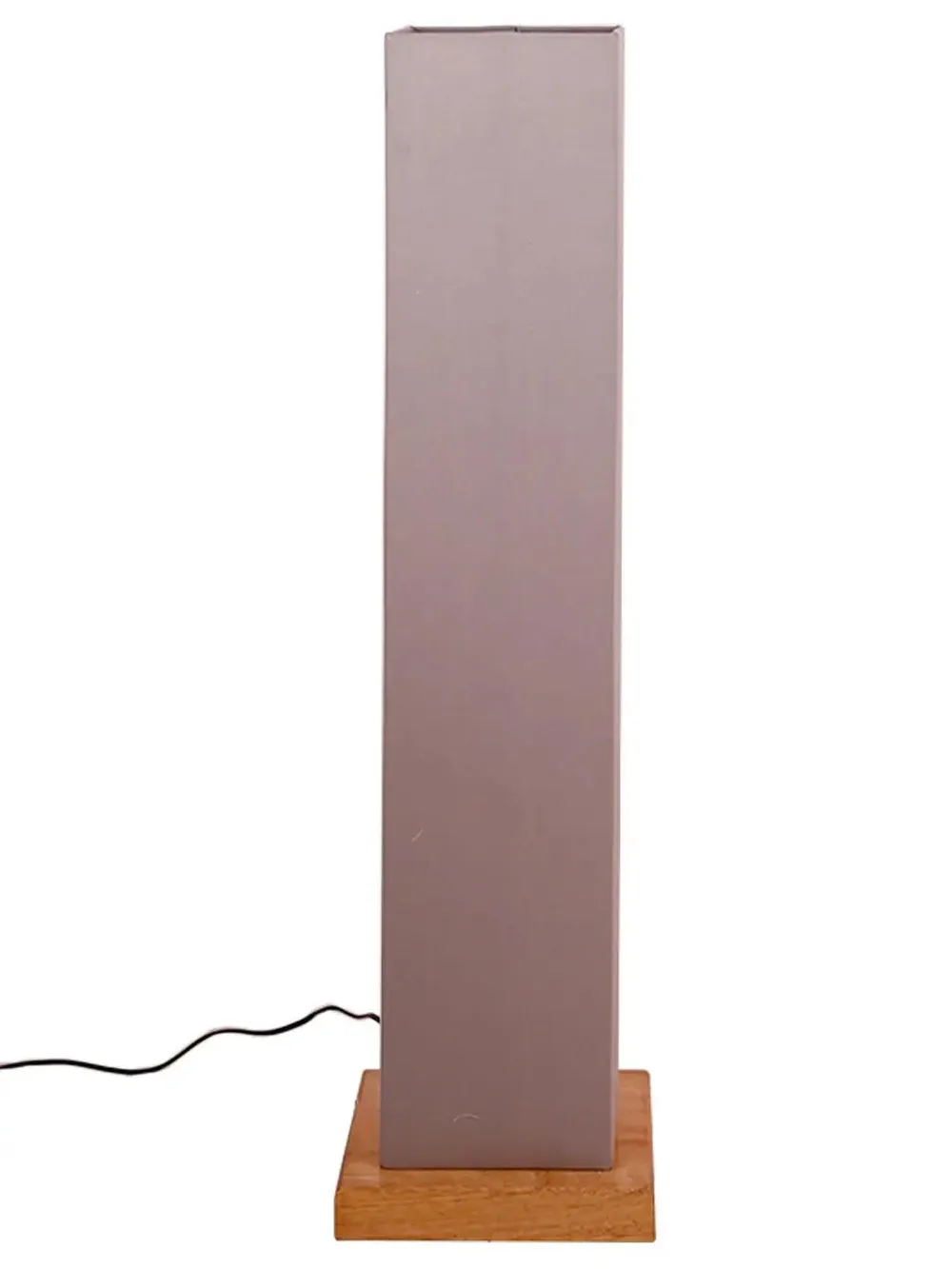 Elite Square Cotton Shade Floor Lamp with Sleek Wood Base Red