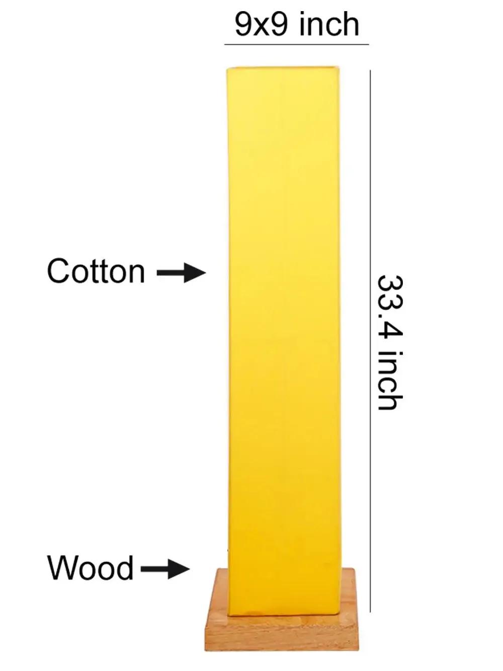 Elite Square Cotton Shade Floor Lamp with Sleek Wood Base Red