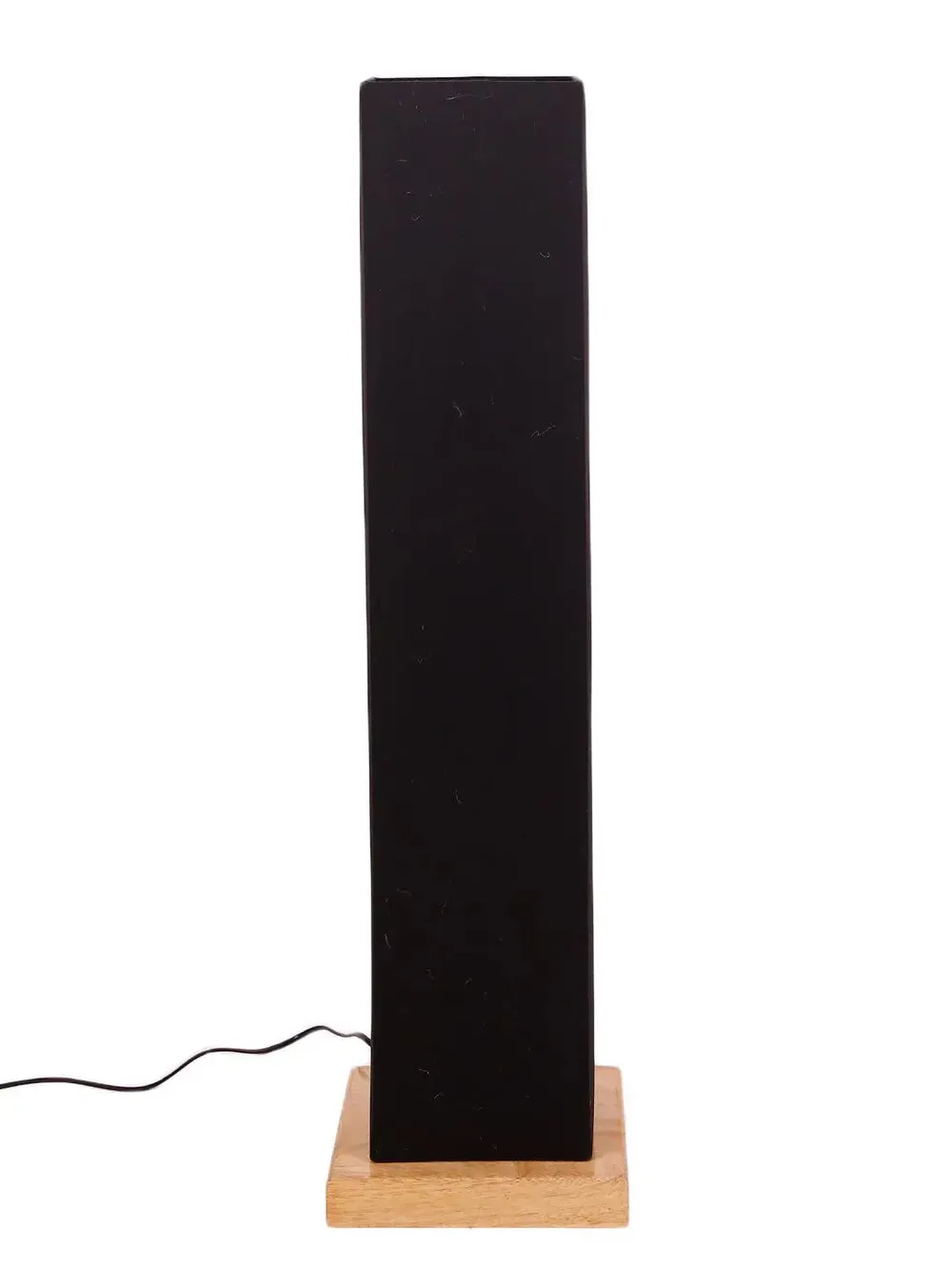 Elite Square Cotton Shade Floor Lamp with Sleek Wood Base Red