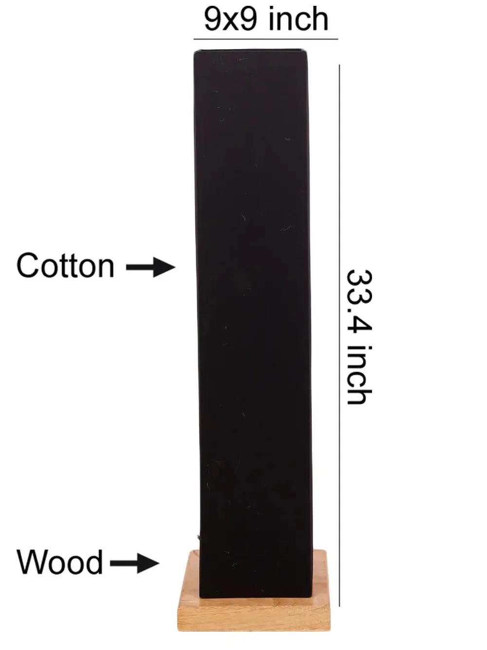 Elite Square Cotton Shade Floor Lamp with Sleek Wood Base Red