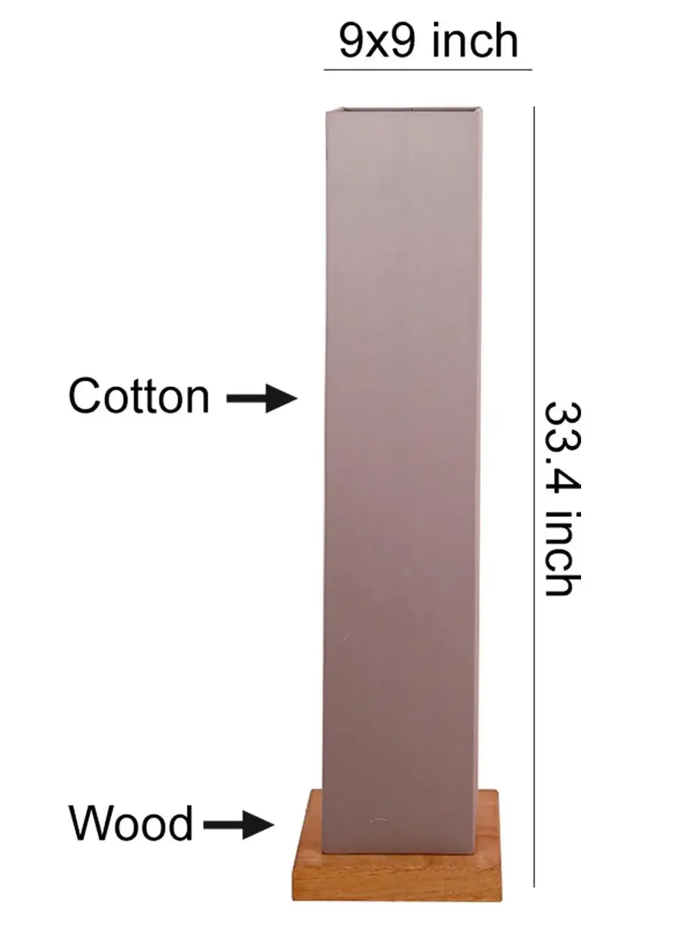 Elite Square Cotton Shade Floor Lamp with Sleek Wood Base Red