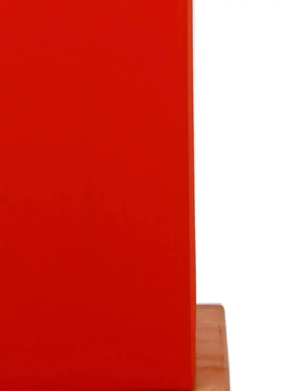 Elite Square Cotton Shade Floor Lamp with Sleek Wood Base Red