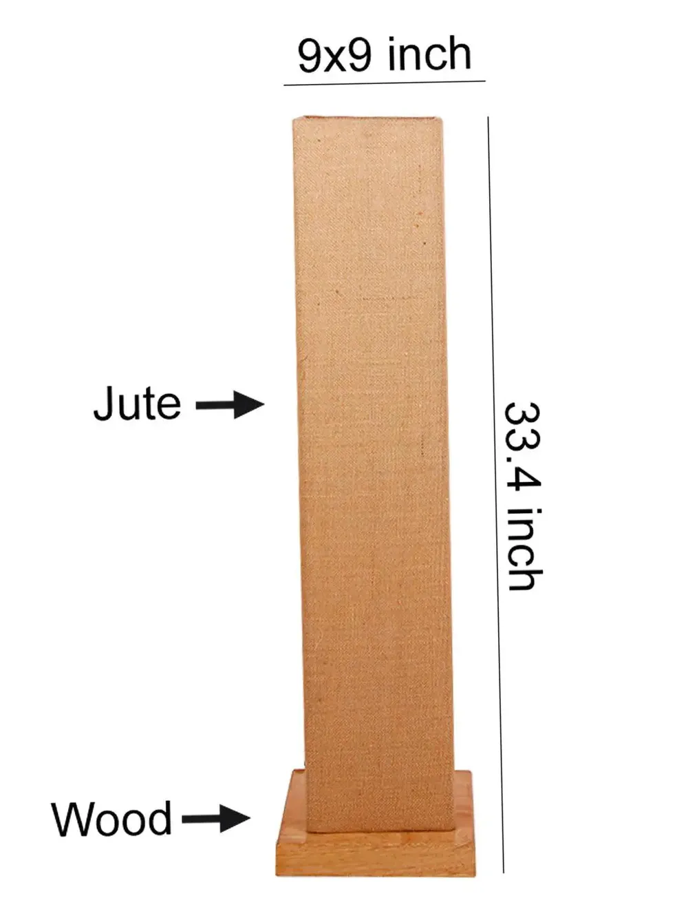 Elite Square Jute Shade Floor Lamp with Sleek Wood Base Pink