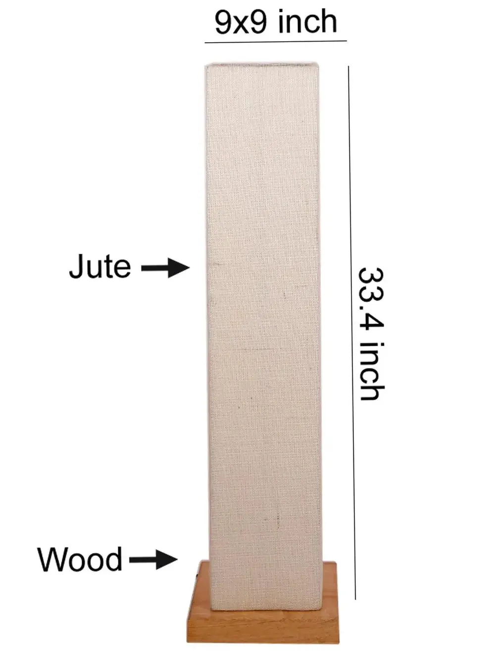 Elite Square Jute Shade Floor Lamp with Sleek Wood Base Pink