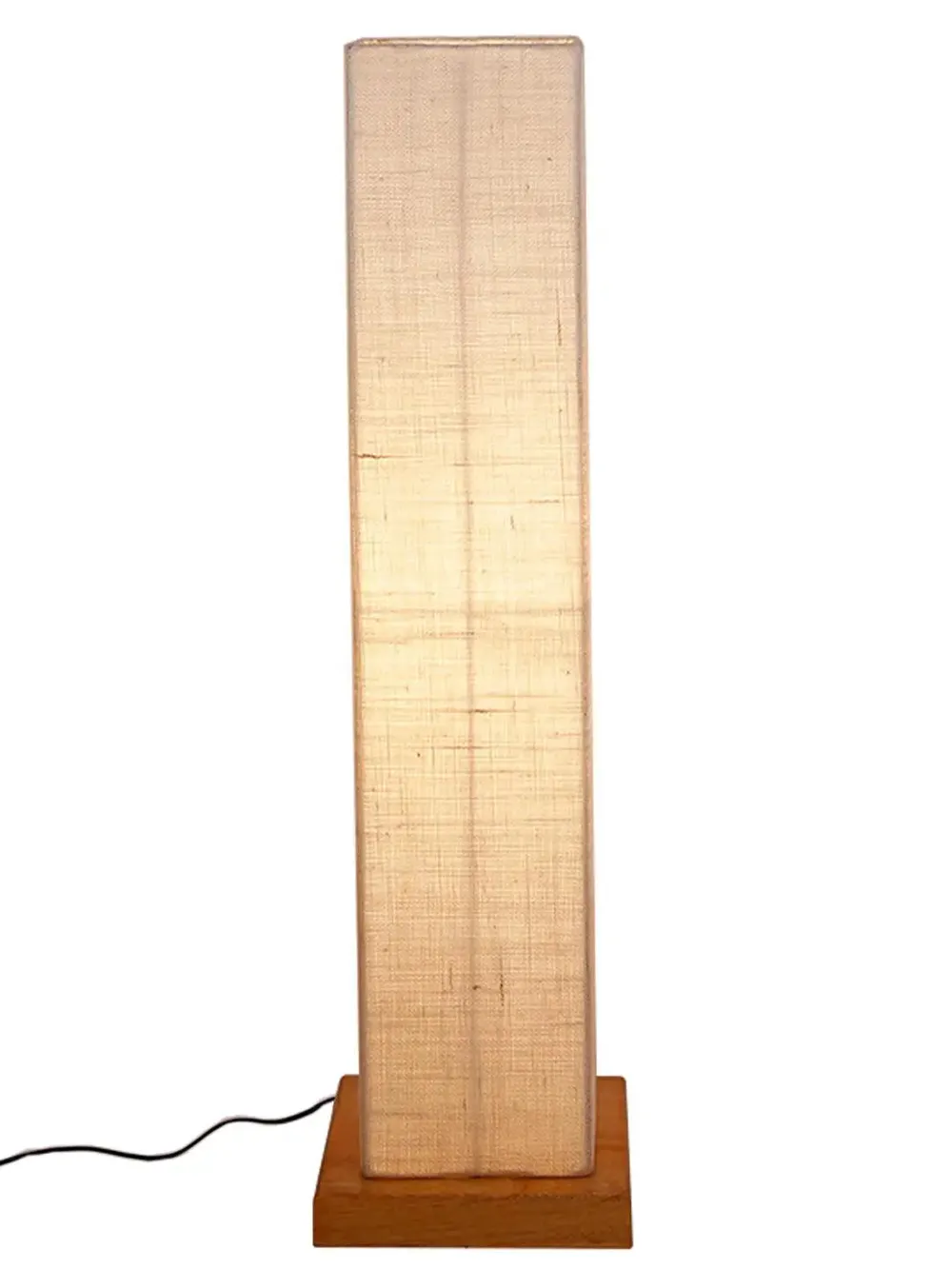 Elite Square Jute Shade Floor Lamp with Sleek Wood Base Pink