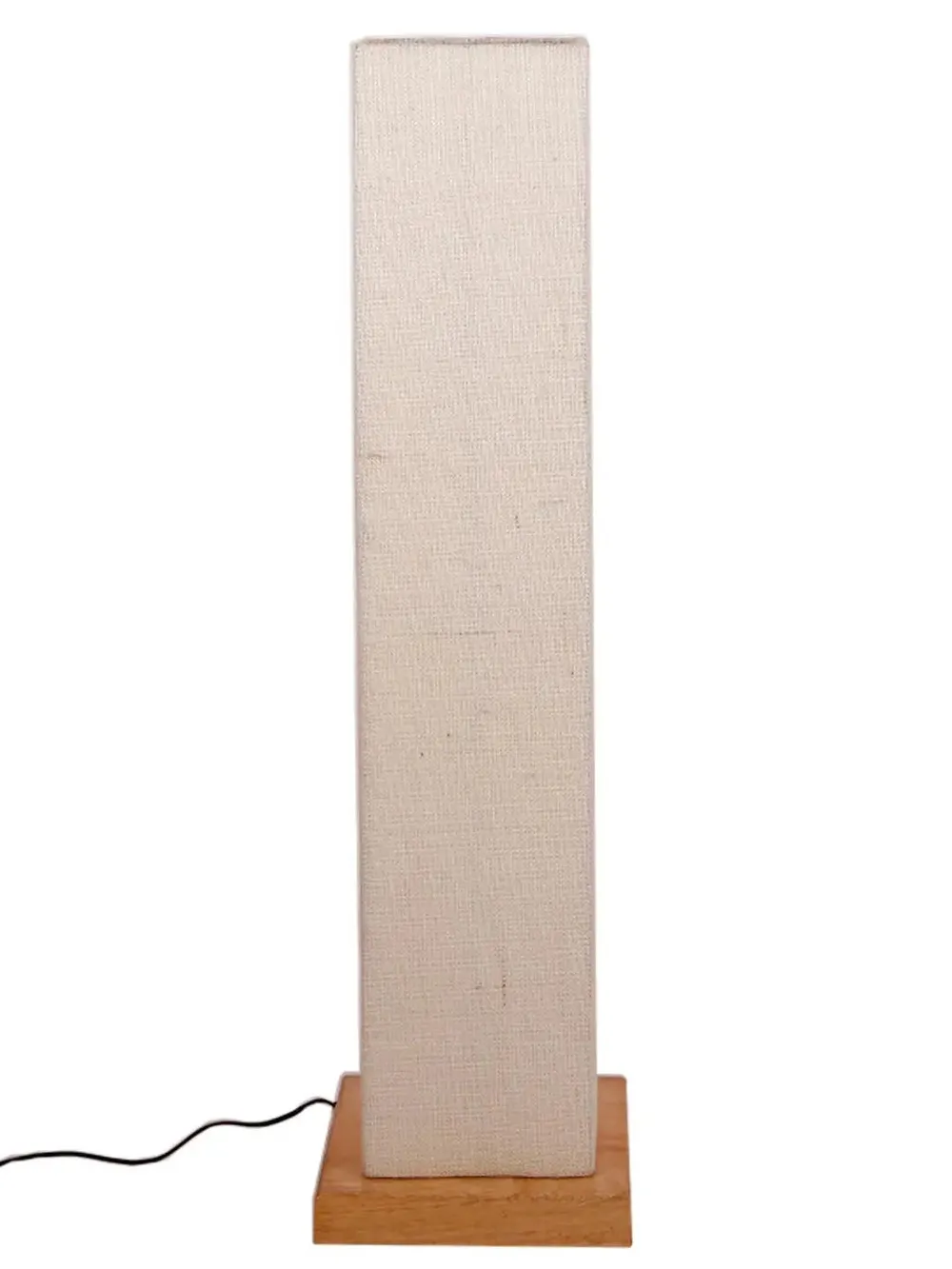 Elite Square Jute Shade Floor Lamp with Sleek Wood Base Pink