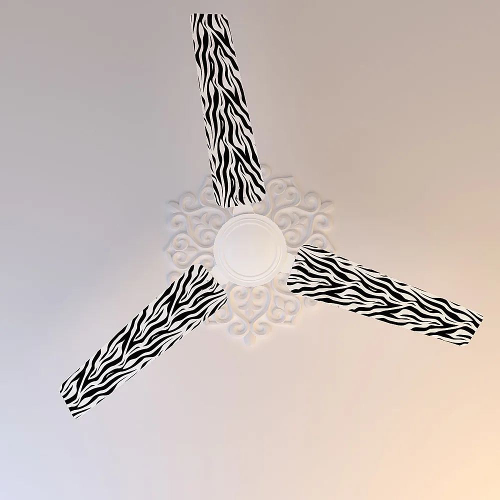 Elitefusion Black Zebra Printed Ceiling Fan