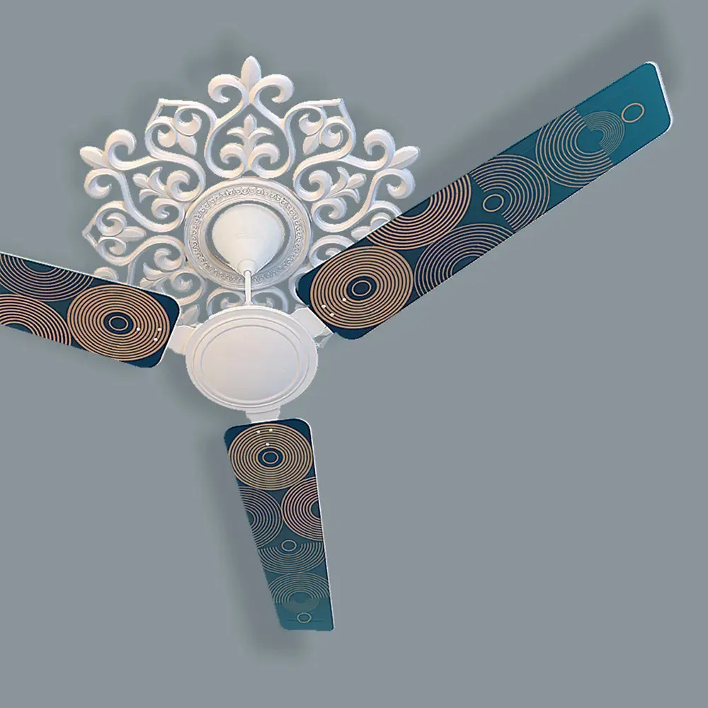 Elitefusion Blue Abstract Disc Printed Ceiling Fan