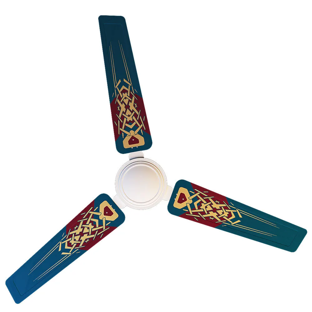 Elitefusion Blue Abstract Printed Ceiling Fan