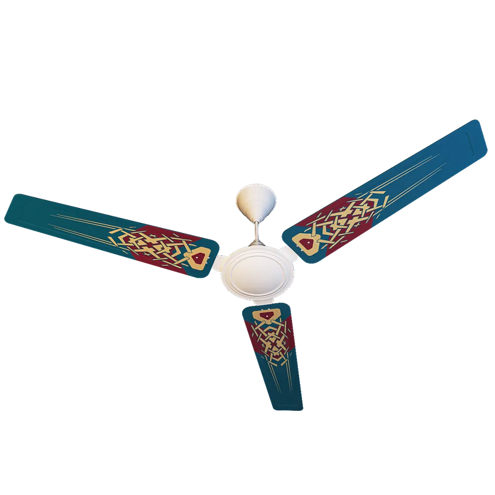 Elitefusion Blue Abstract Printed Ceiling Fan