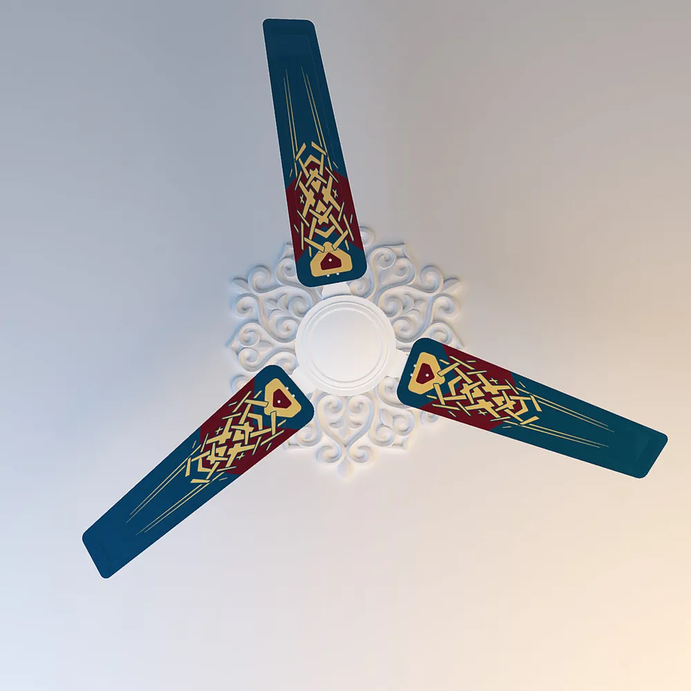 Elitefusion Blue Abstract Printed Ceiling Fan