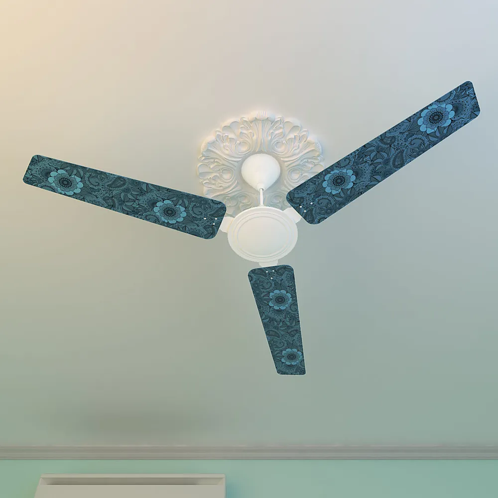 Elitefusion Blue Floral Printed Ceiling Fan