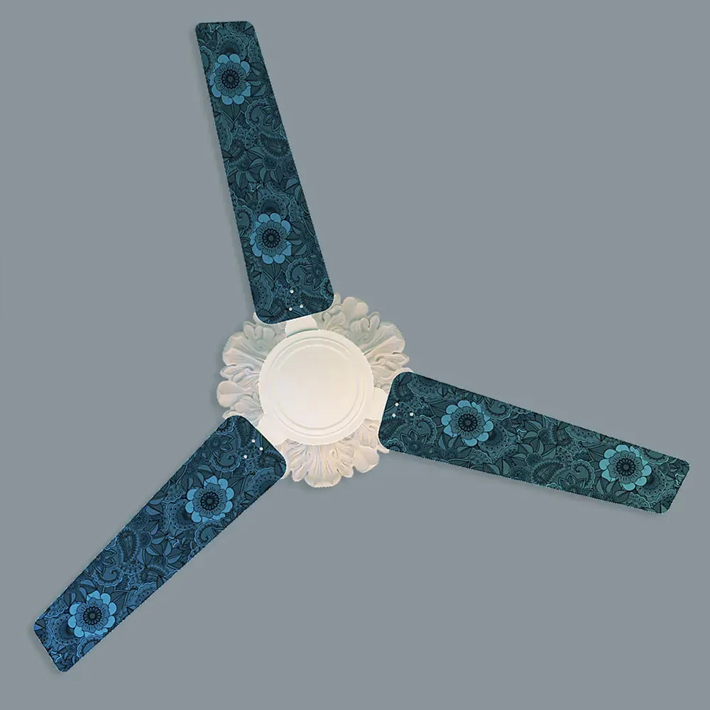 Elitefusion Blue Floral Printed Ceiling Fan