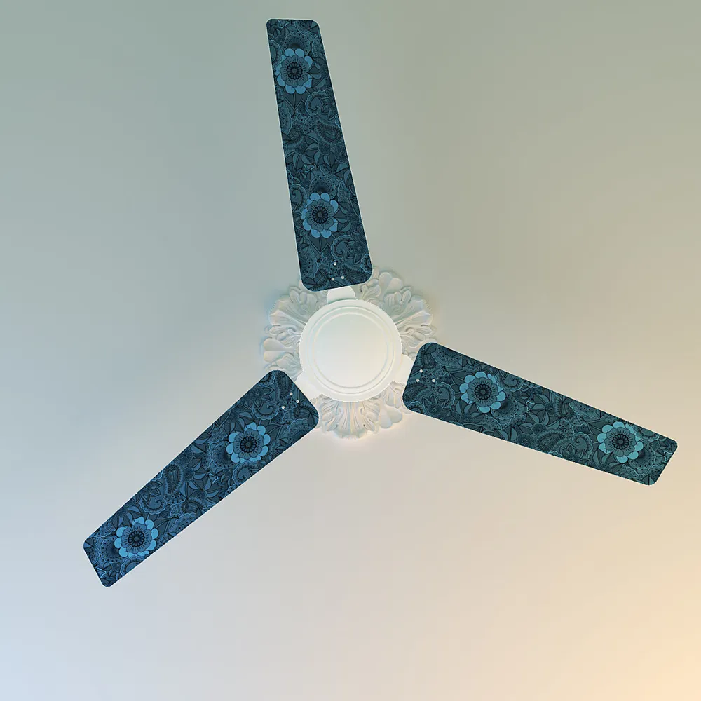 Elitefusion Blue Floral Printed Ceiling Fan