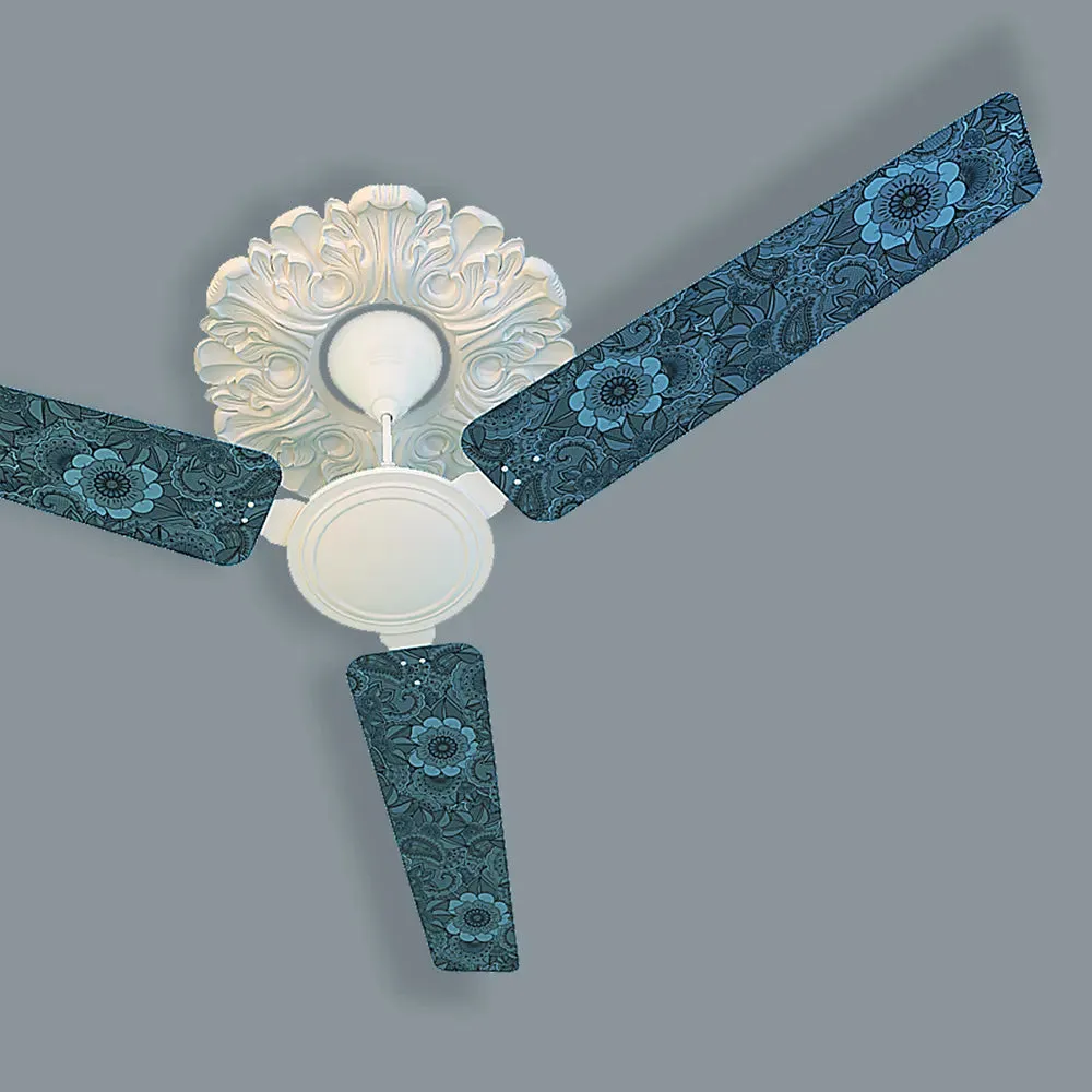 Elitefusion Blue Floral Printed Ceiling Fan