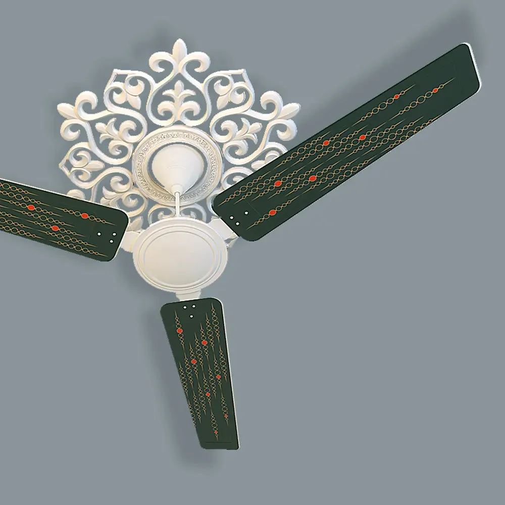 Elitefusion Green Ornamented Printed Ceiling Fan