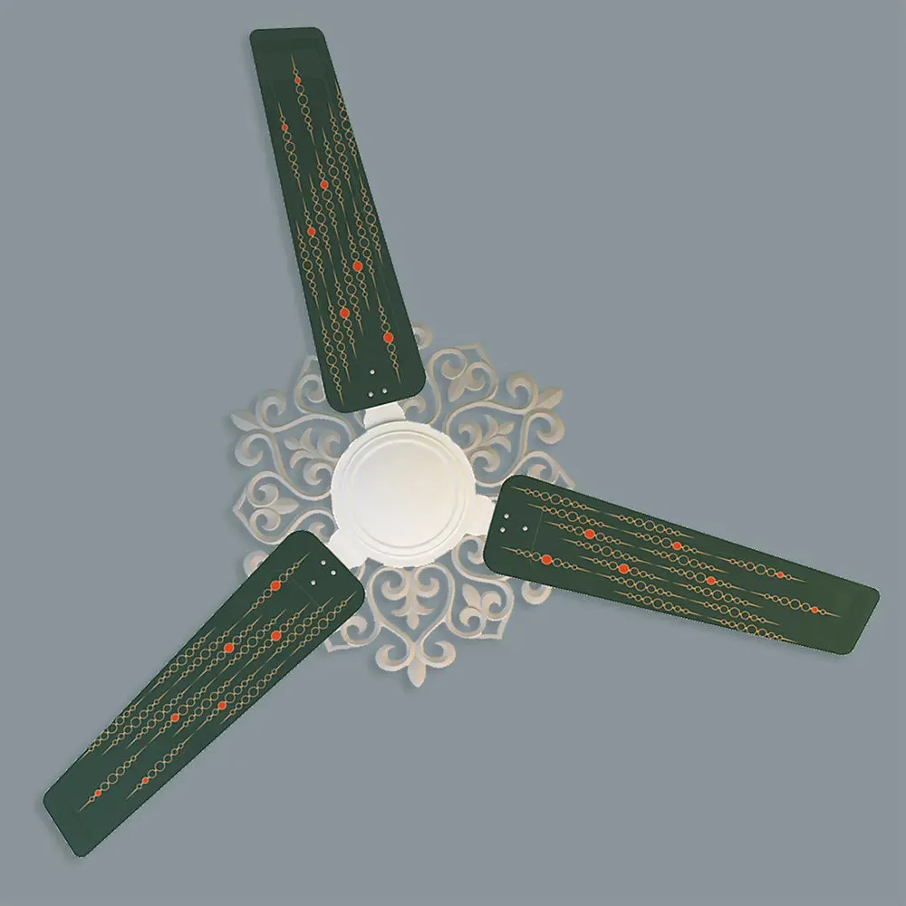 Elitefusion Green Ornamented Printed Ceiling Fan