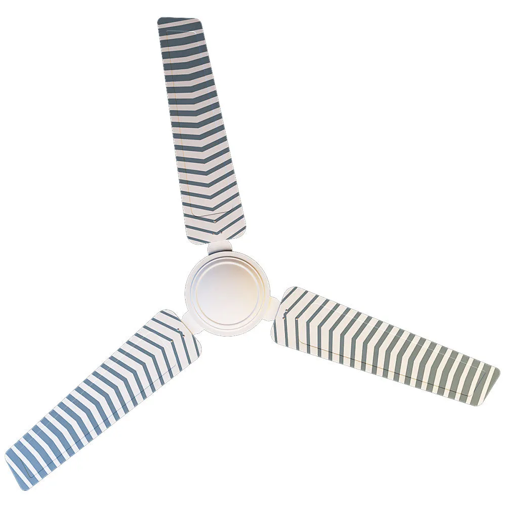 Elitefusion Grey Gradient Chevron Printed Ceiling Fan