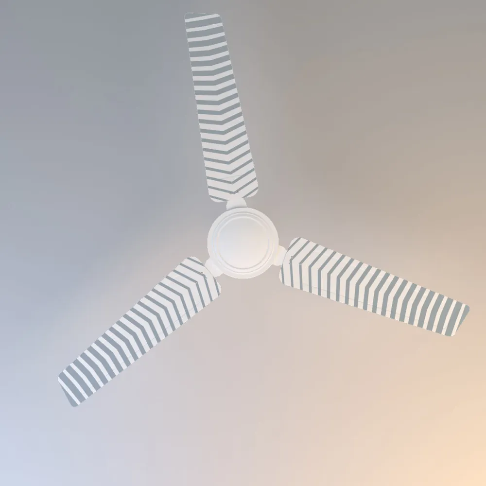 Elitefusion Grey Gradient Chevron Printed Ceiling Fan