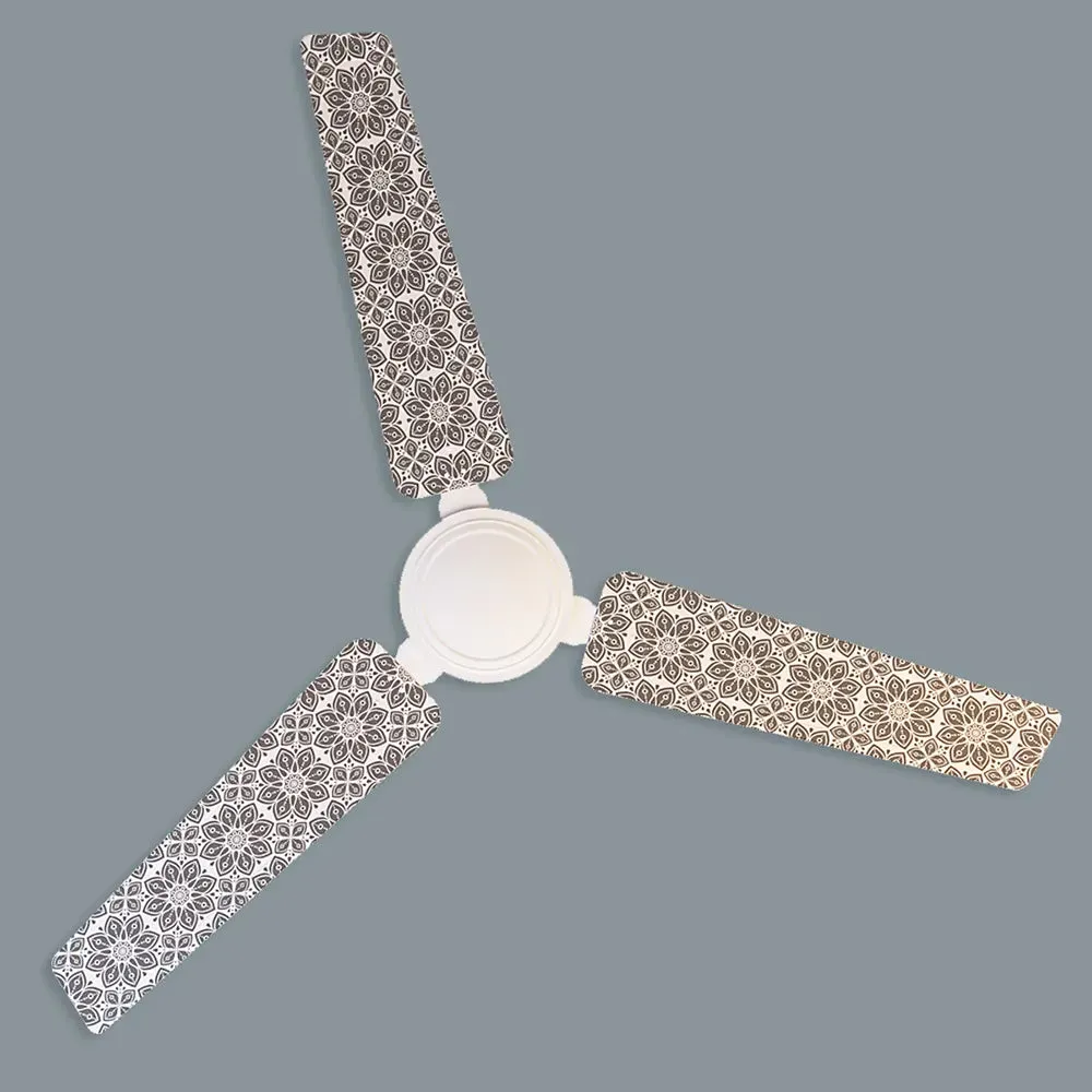 Elitefusion Grey Mirrored Floral Printed Ceiling Fan