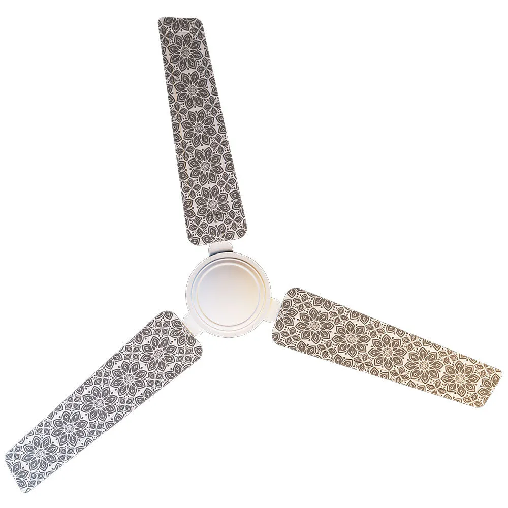 Elitefusion Grey Mirrored Floral Printed Ceiling Fan